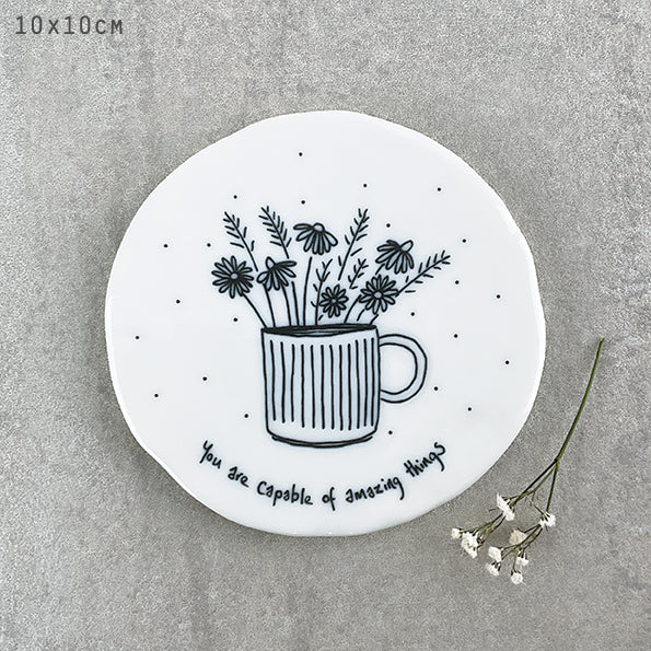 East of India Flowers in mug coaster - You are capable - Daisy Park