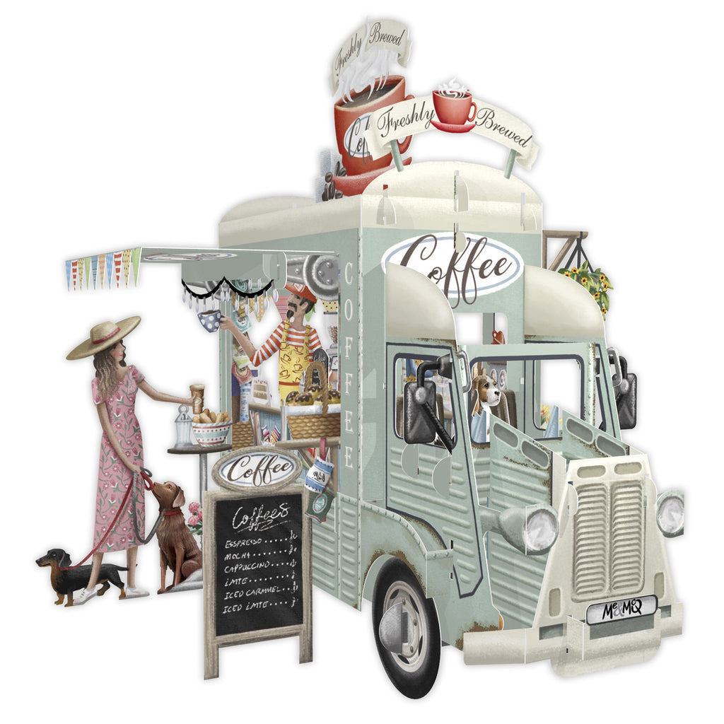 Coffee Truck 3D pop up greeting card - Daisy Park