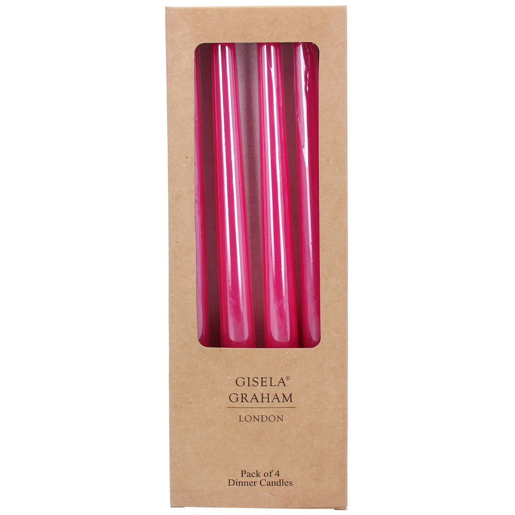 Hot pink taper dinner candles - box of 4 - Daisy Park