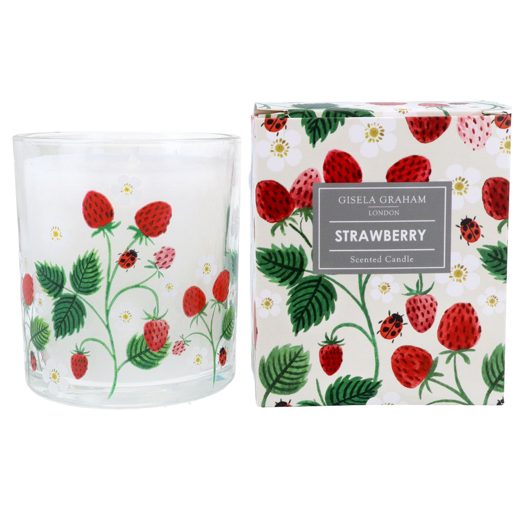 Strawberry scented large Boxed Candle Pot - Daisy Park