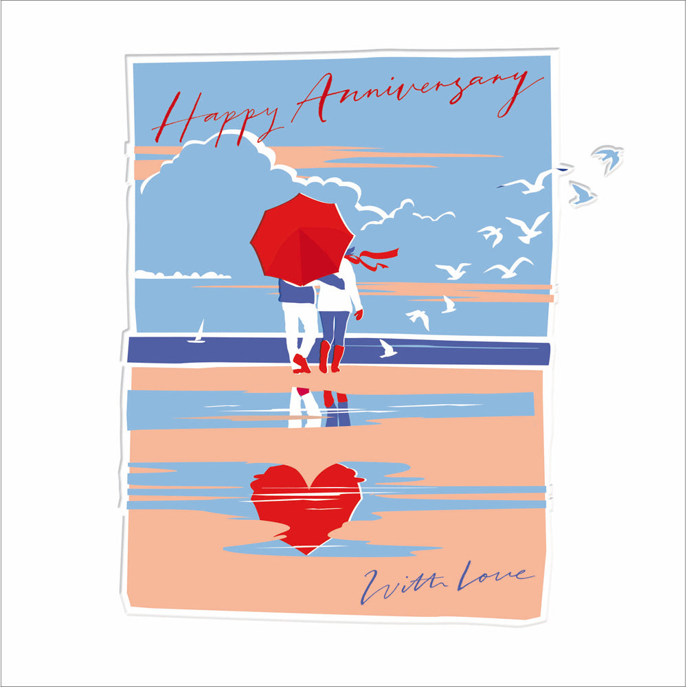 Walk on the beach Anniversary Card - Daisy Park