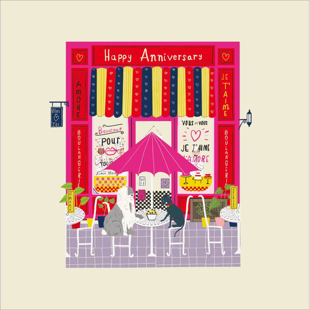 Parisian Cafe Anniversary Card - Daisy Park