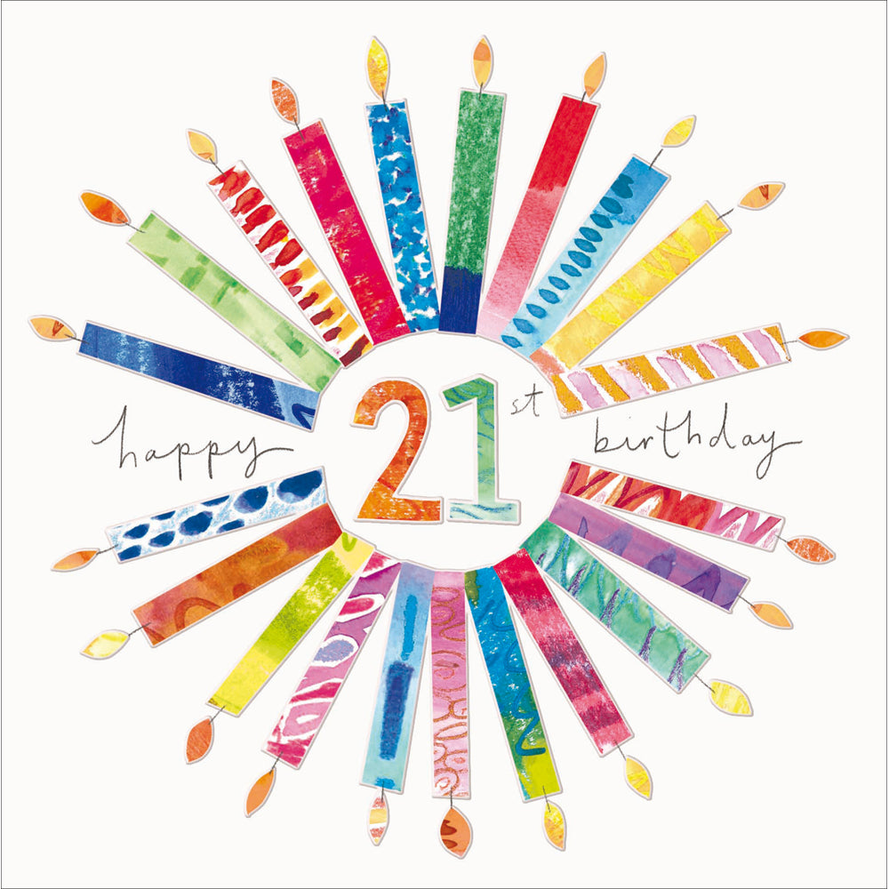 21st Birthday candles card - Daisy Park