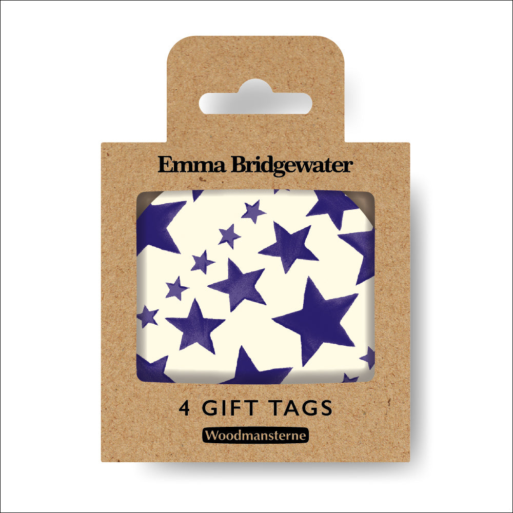 Emma Bridgewater Blue Stars pack of 4 gift tags - Daisy Park