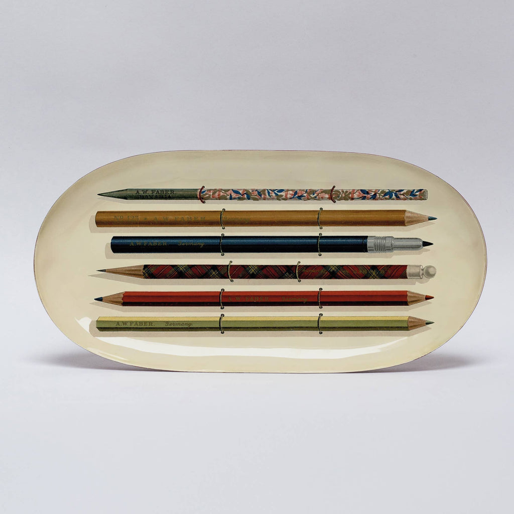 Oval Enamel Tray - Vintage Pencils - Daisy Park