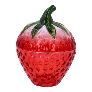 Glass pot strawberry with lid - Daisy Park