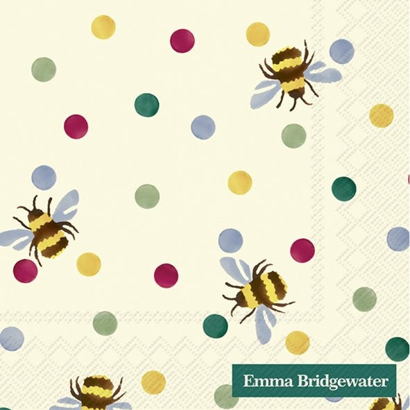 Emma Bridgewater Bumblebee & polka dots cocktail napkins - Daisy Park
