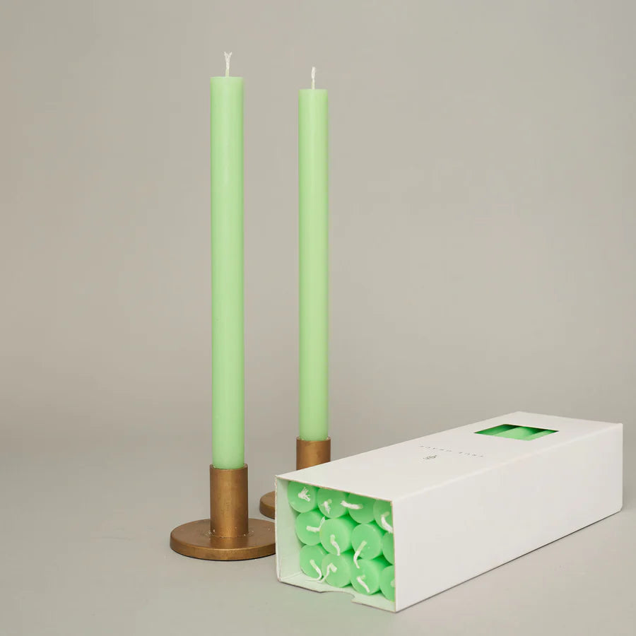 True Grace Fluoro green dining candle - Daisy Park