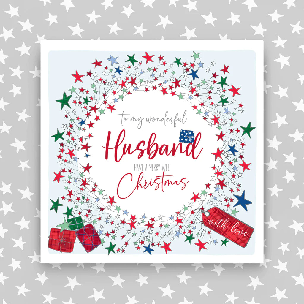 Wonderful Husband at Christmas Card - Daisy Park