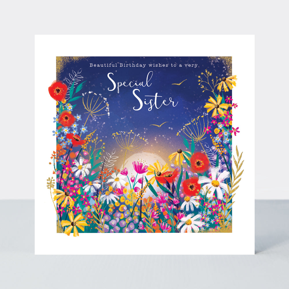 Special Sister birthday card - Daisy Park