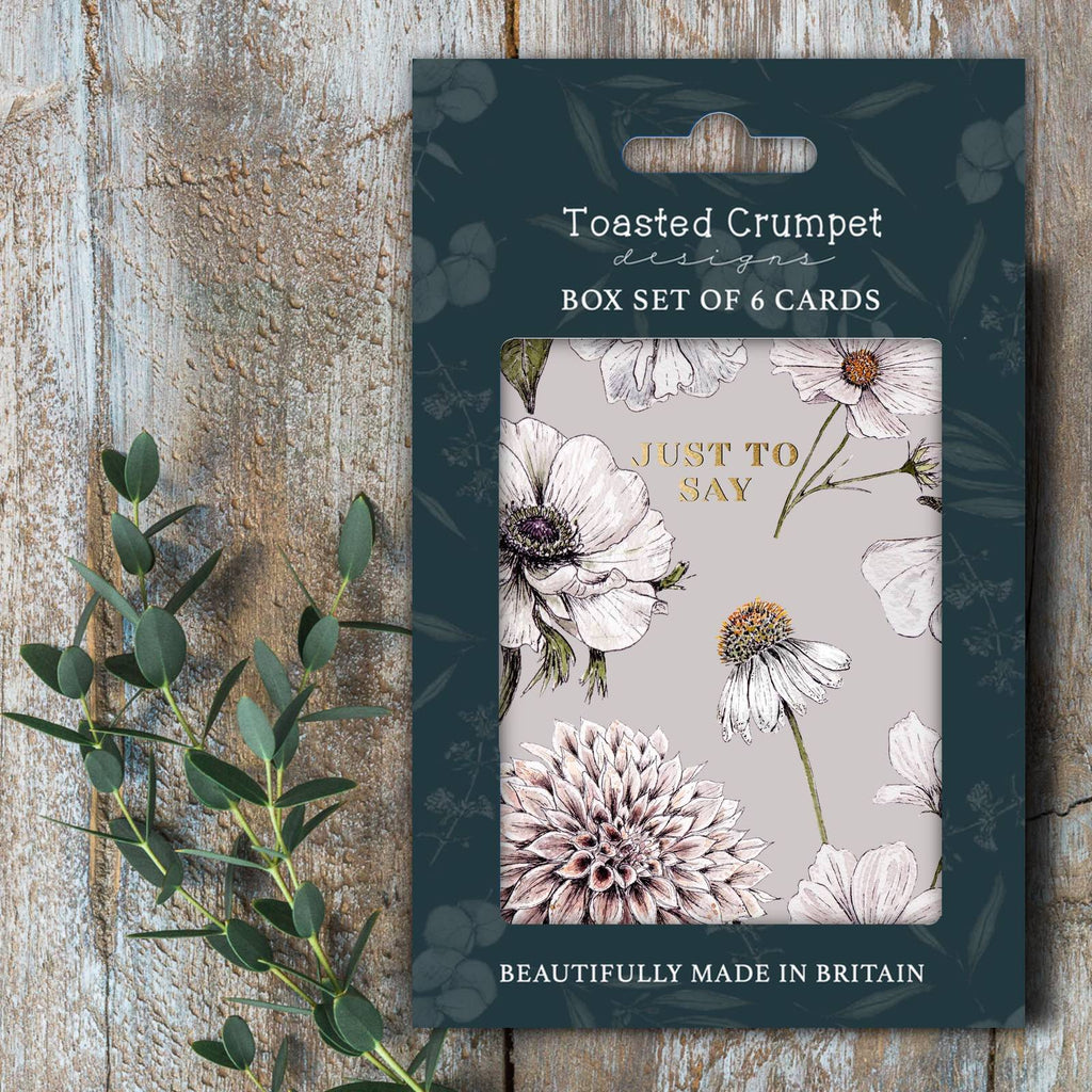 Toasted Crumpet Just to say (Blanc on Stone) set of 6 cards - Daisy Park