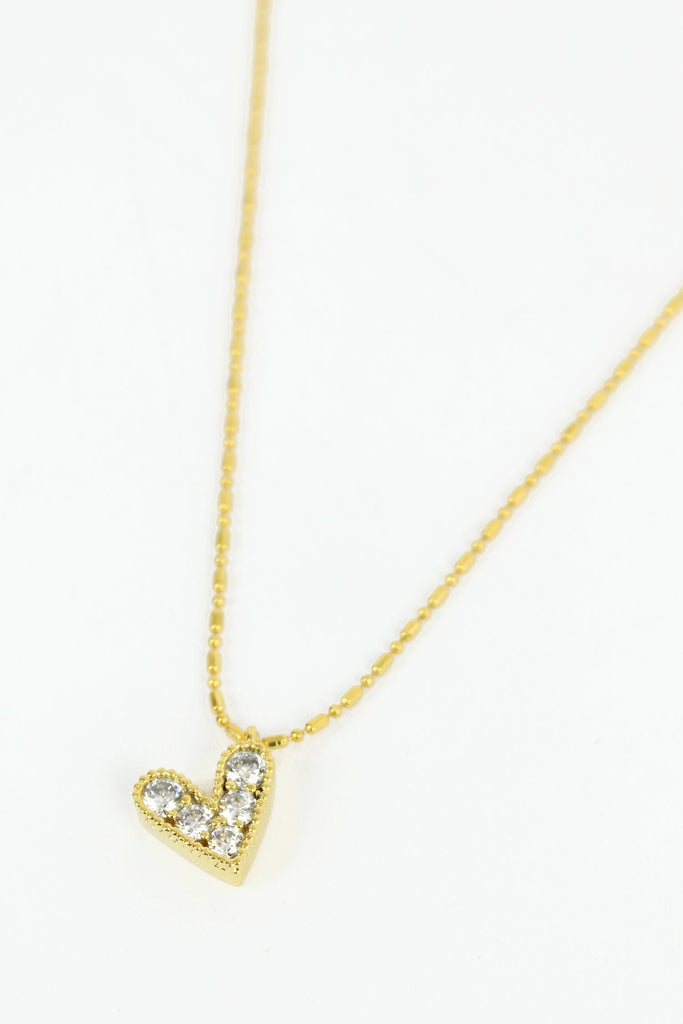 White gemstone heart necklace - Daisy Park
