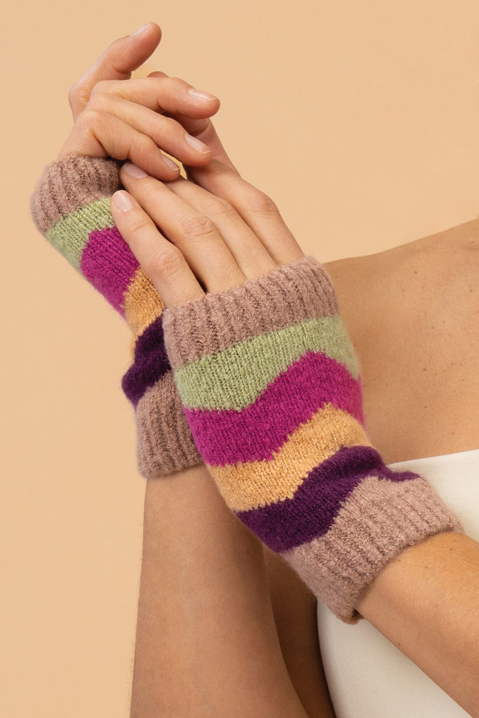 Nora wrist warmers - Taupe mix - Daisy Park