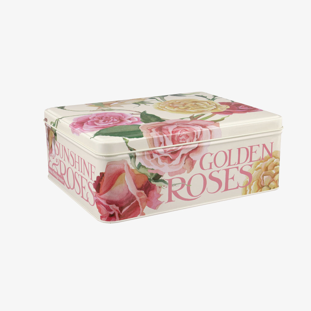 Emma Bridgewater Roses &  pink toast deep rectangular tin - Daisy Park