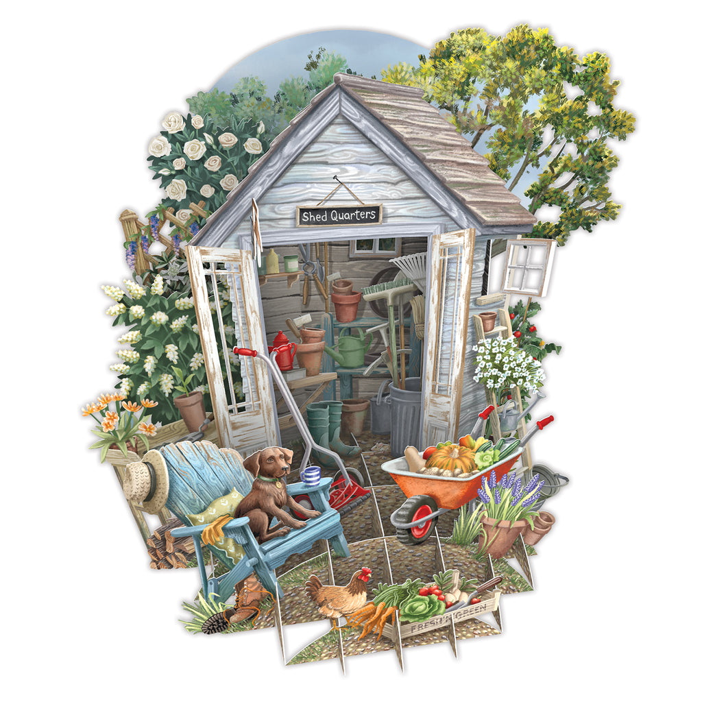 Shed Quarters 3D pop up greeting card - Daisy Park