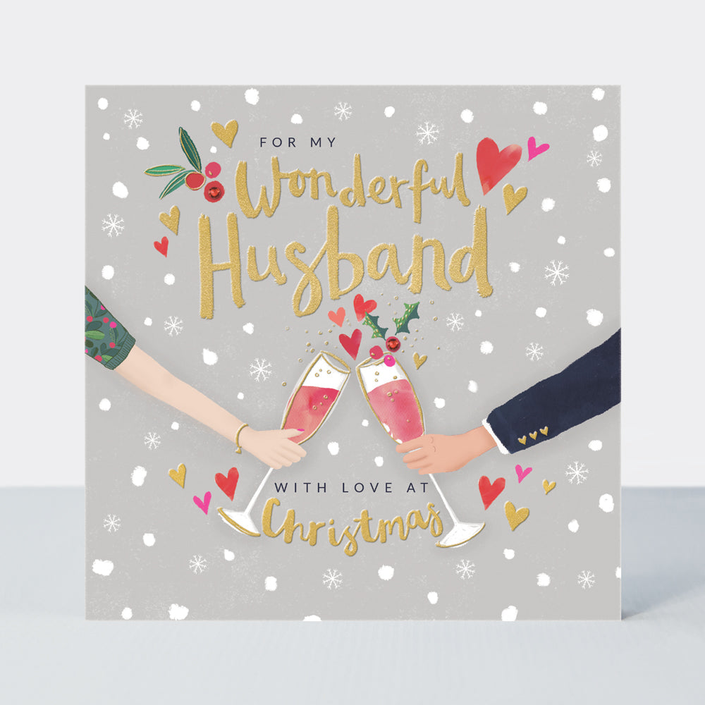 Mistletoe & Wine Husband card - Daisy Park
