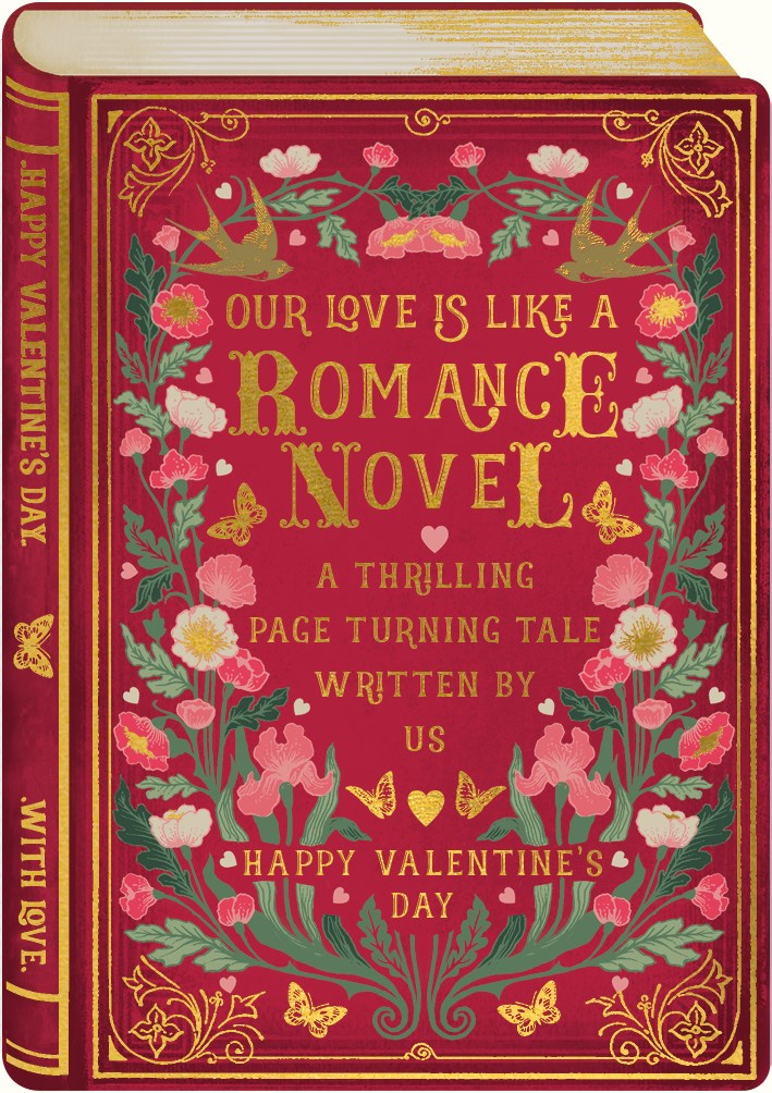 A romance novel Valentine's book card - Daisy Park