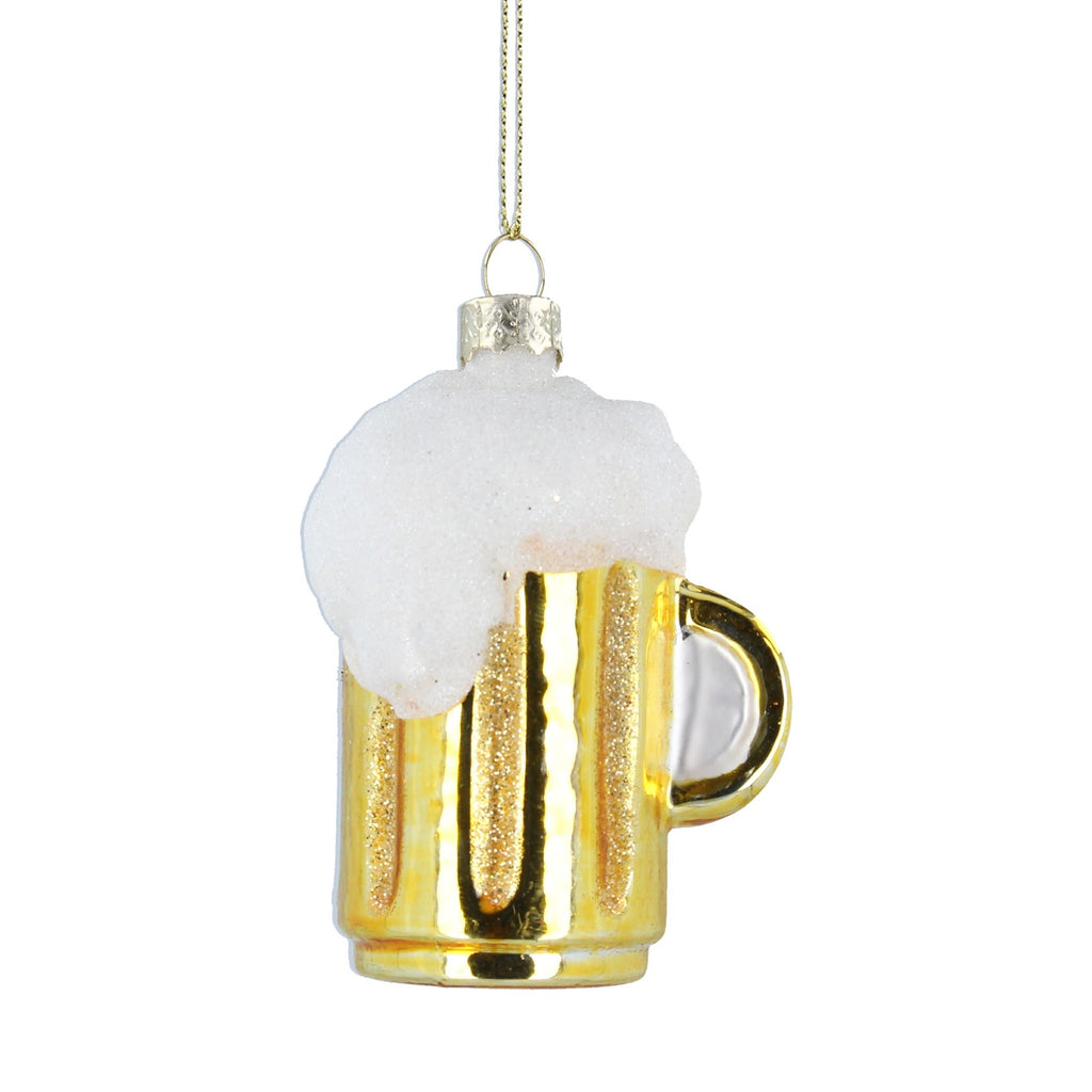 Gold white pint of beer glass decoration - Daisy Park