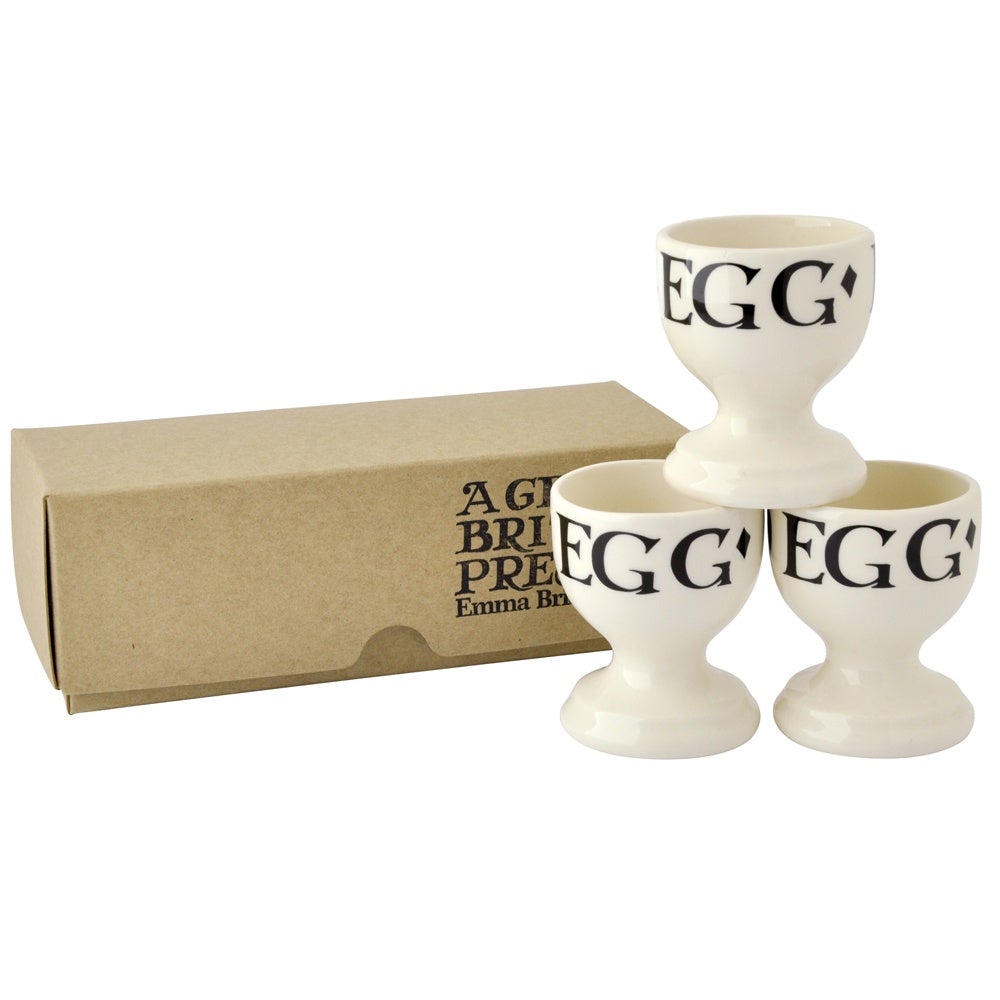 Emma Bridgewater Black toast set of 3 egg cups boxed - Daisy Park