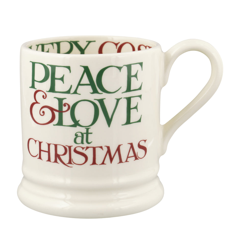 Emma Bridgewater Christmas Toast & Marmalade Peace & Love 1/2 Pint Mug - Daisy Park