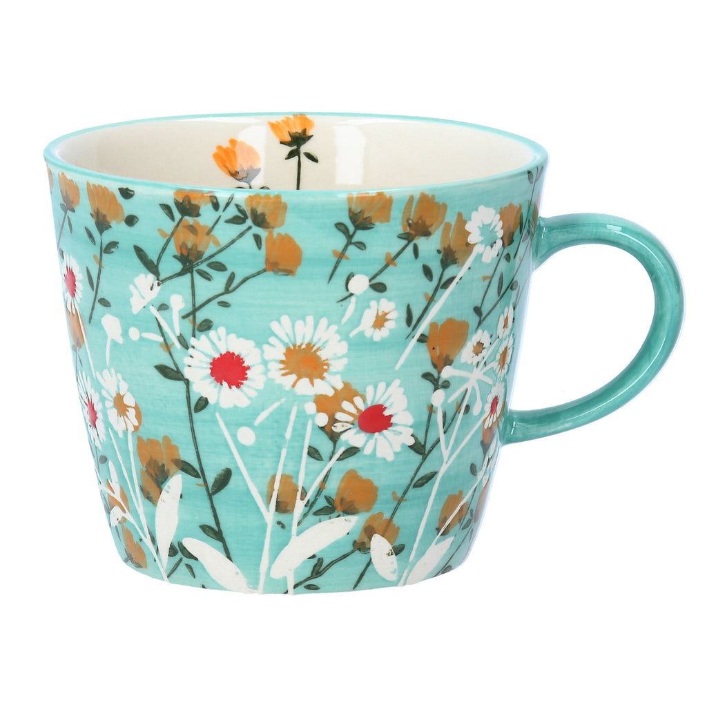 Blue wild daisy ceramic mug - Daisy Park