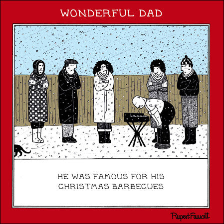 Dad Fred Christmas barbecue Card - Daisy Park