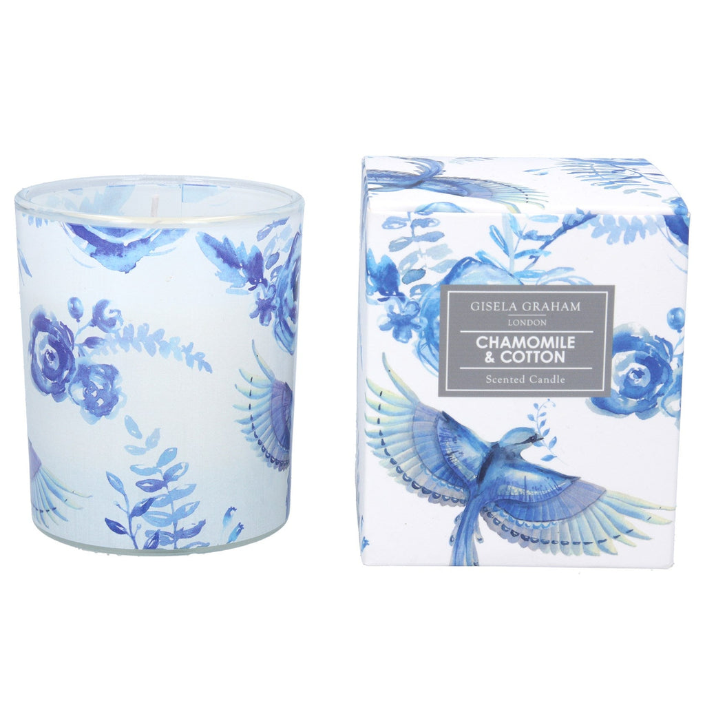 Bluebirds and roses scented candle pot - Daisy Park