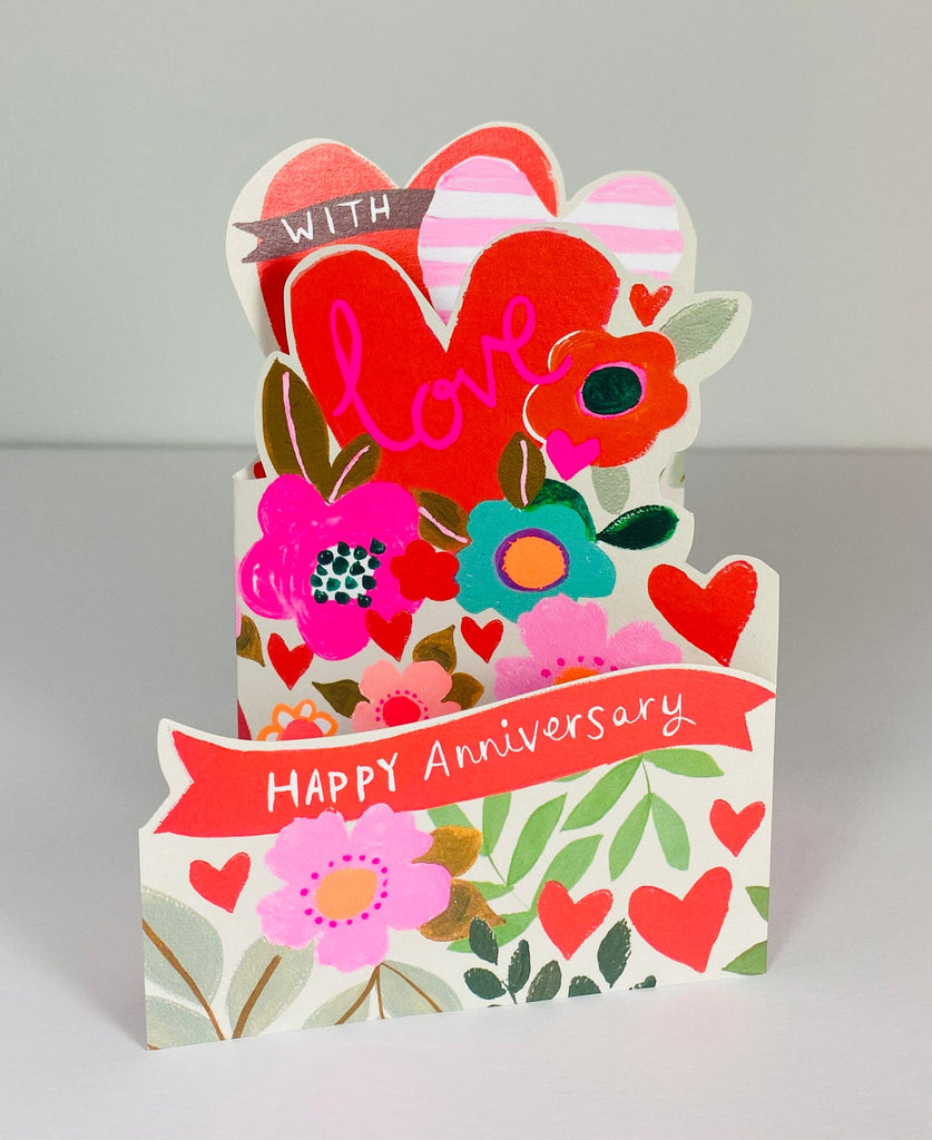 Anniversary hearts and flowers card - Daisy Park