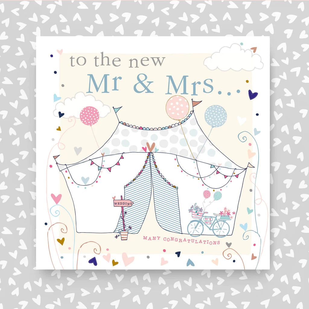 To the new Mr & Mrs - Tepee wedding scene card - Daisy Park