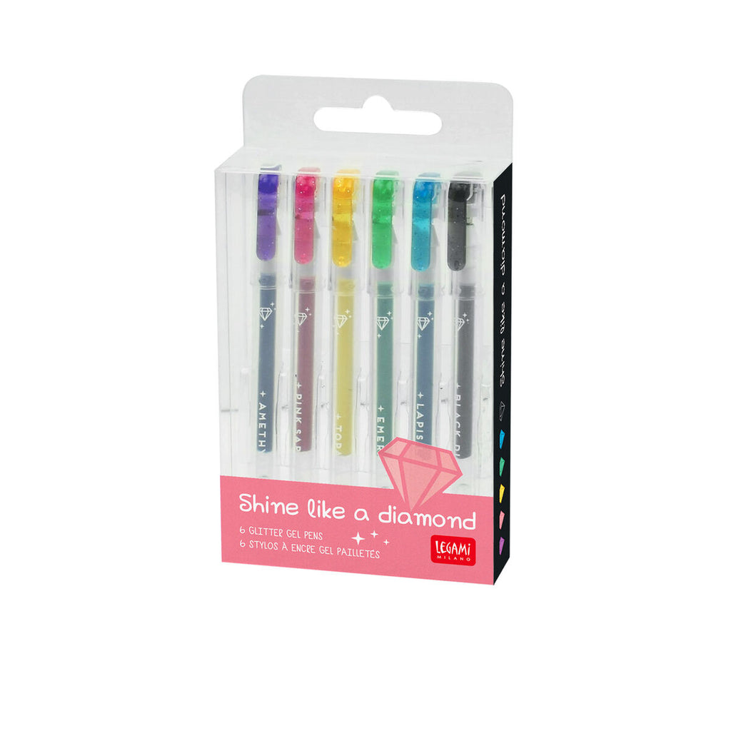 Shine like a diamond - Set of 6 Glitter mini gel pens - Daisy Park