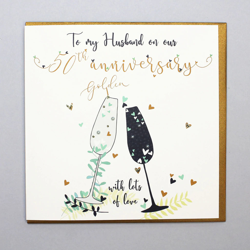 Husband Golden Anniversary card - Daisy Park