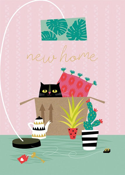 New Home cat blank card - Daisy Park