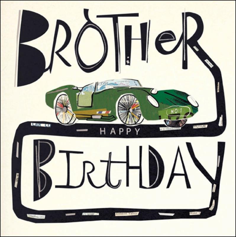 Brother Happy Birthday car card - Daisy Park