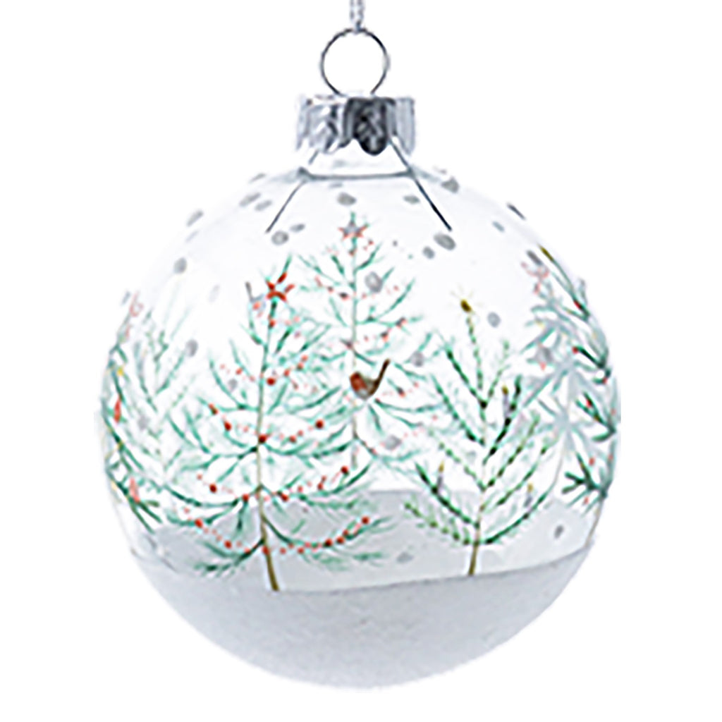 Clear Scandi Trees glass ball - Daisy Park