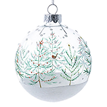 Clear Scandi Trees glass ball - Daisy Park