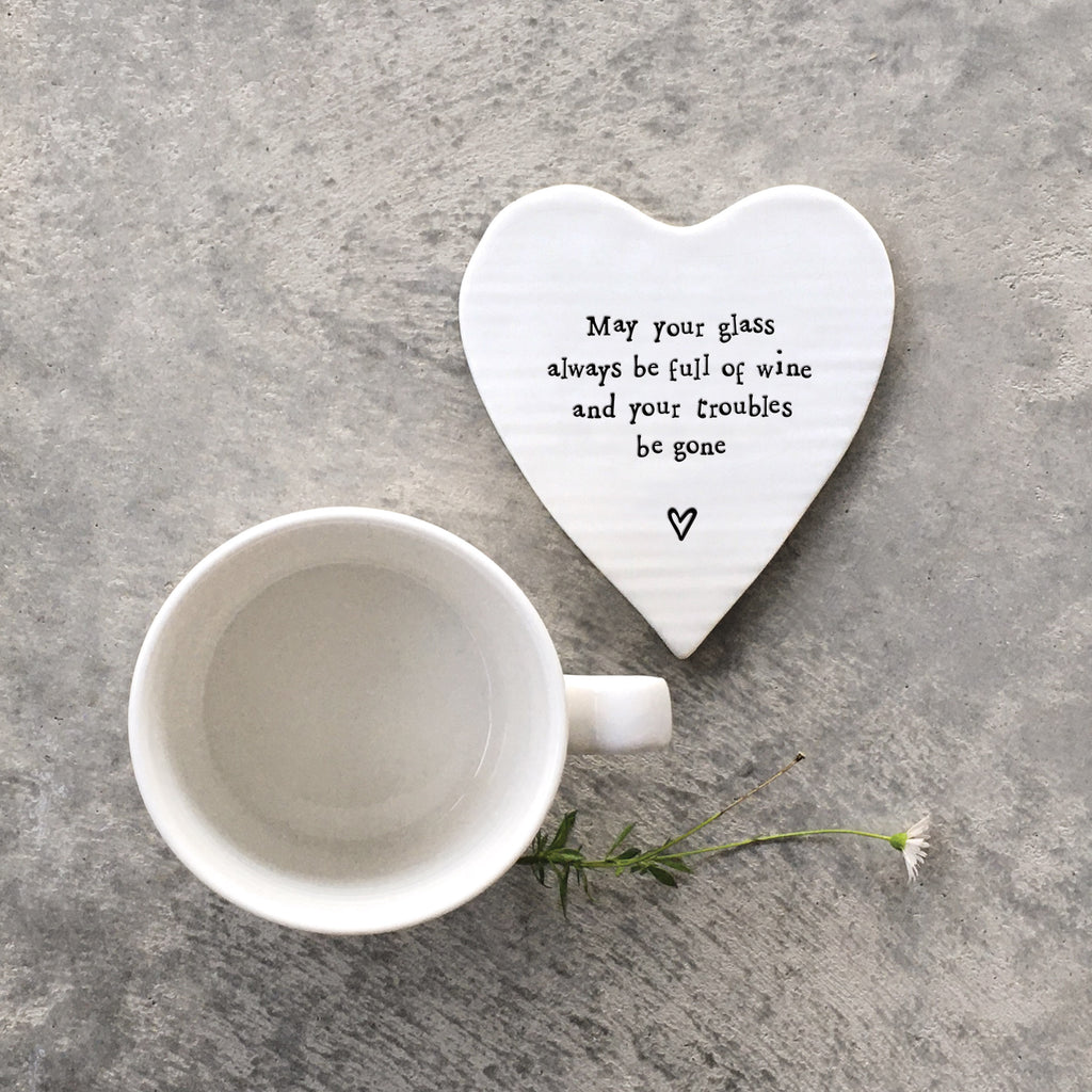 East of India May your glass heart coaster - Daisy Park