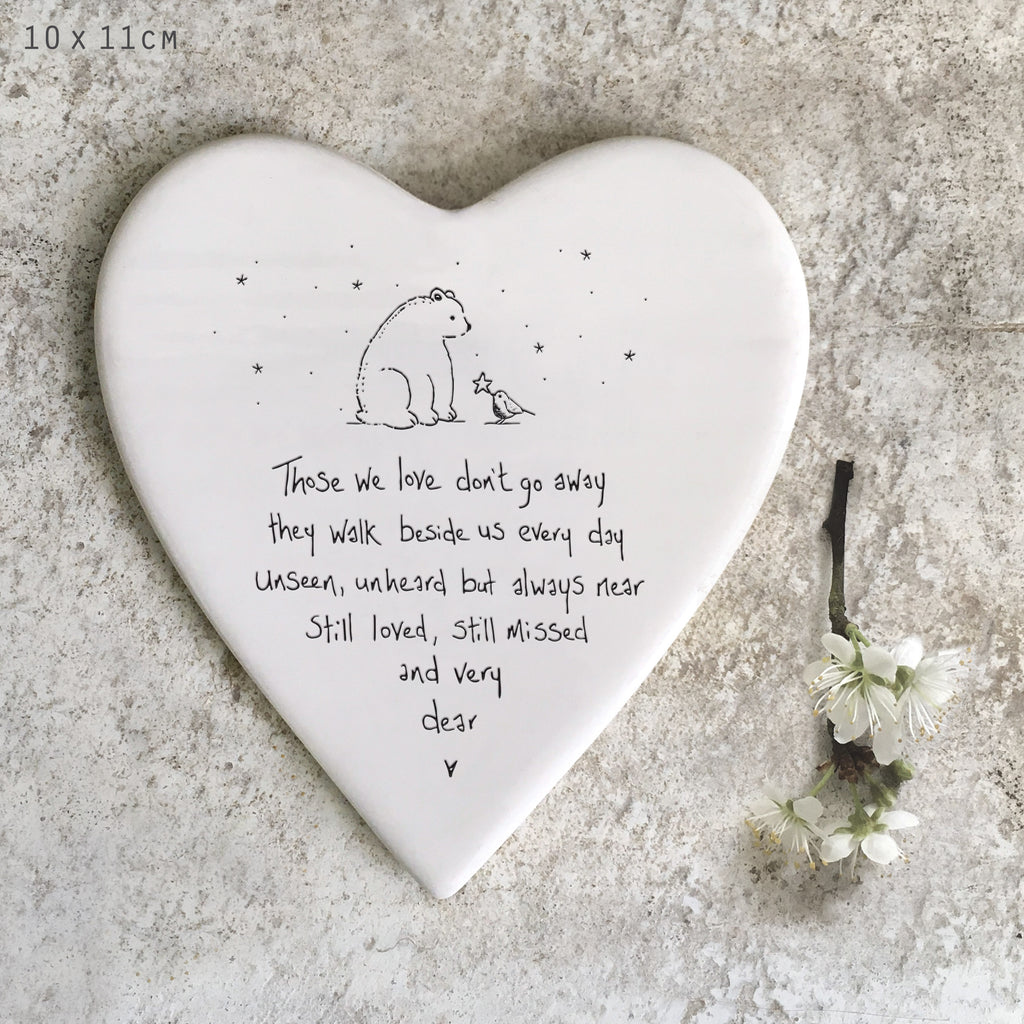 East of India Those we love don't go away heart coaster - Daisy Park