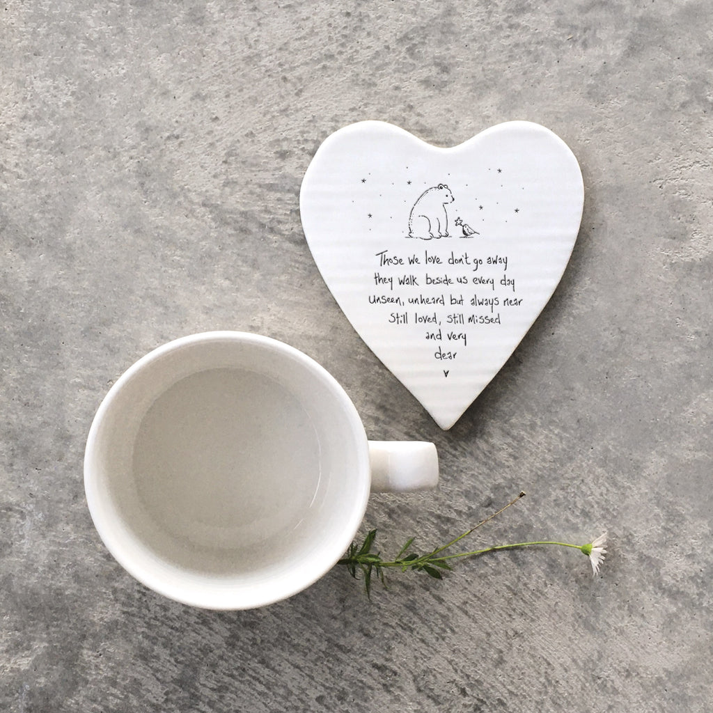 East of India Those we love don't go away heart coaster - Daisy Park
