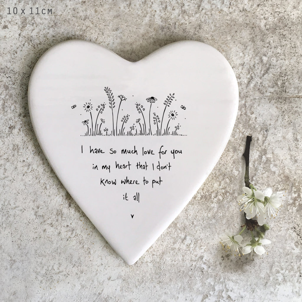 East of India So much love for you heart coaster - Daisy Park