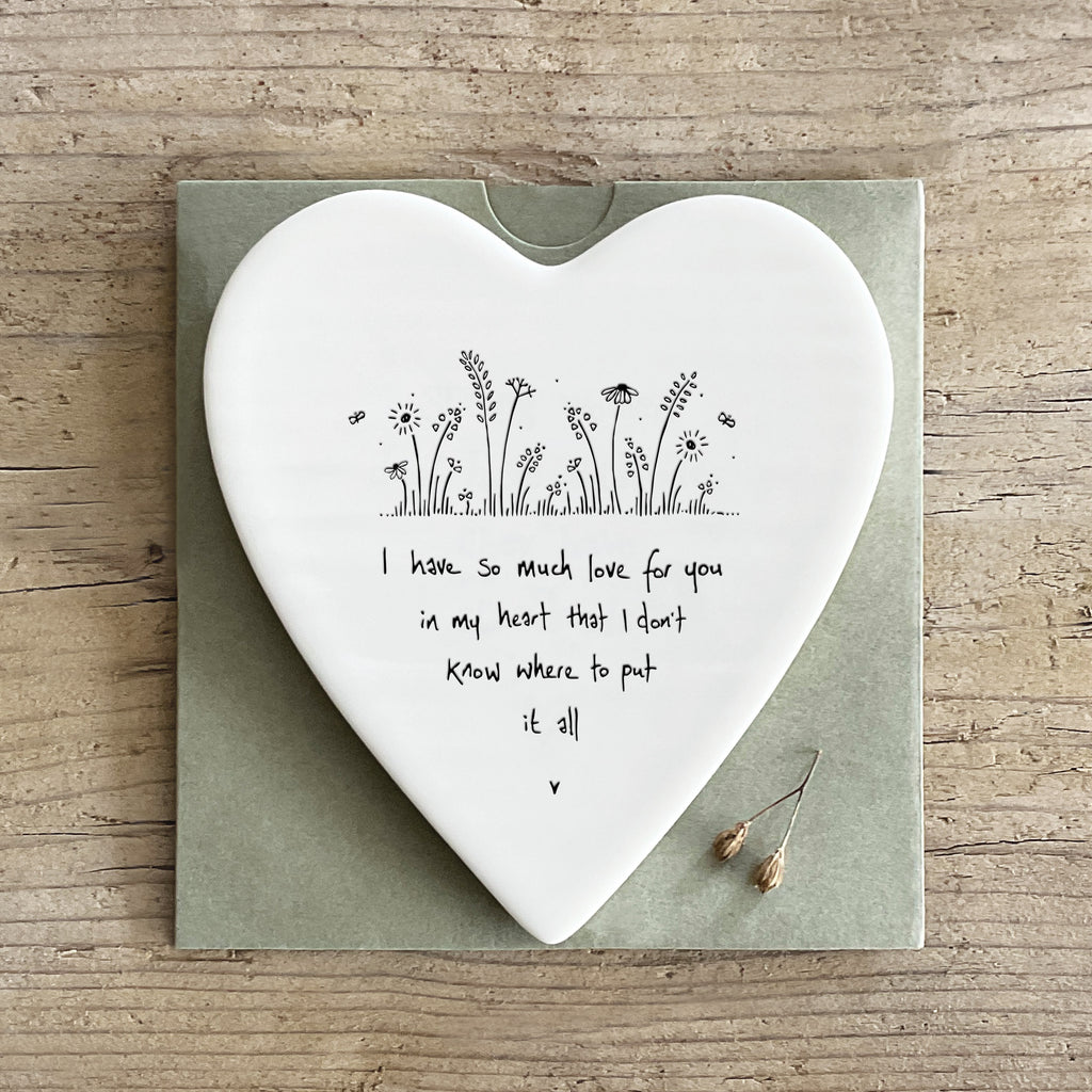 East of India So much love for you heart coaster - Daisy Park