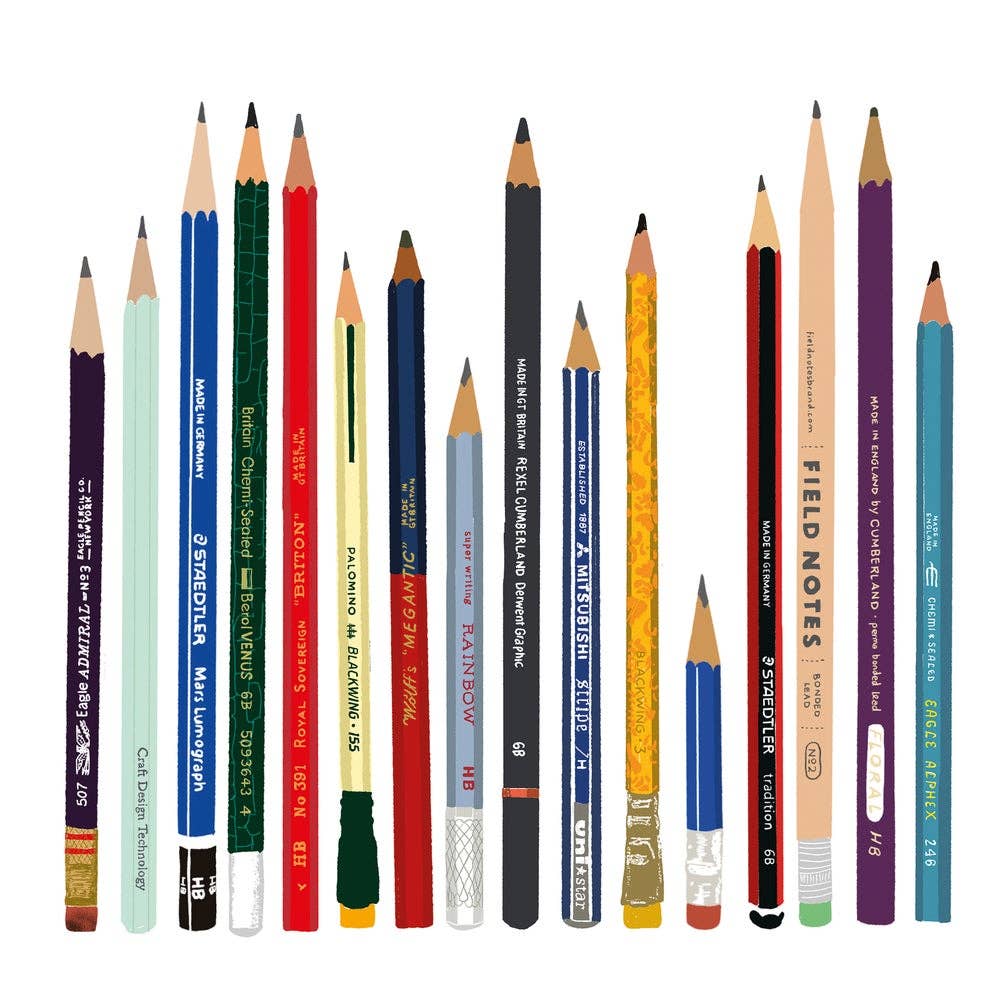 Pencils - blank greetings card - Daisy Park
