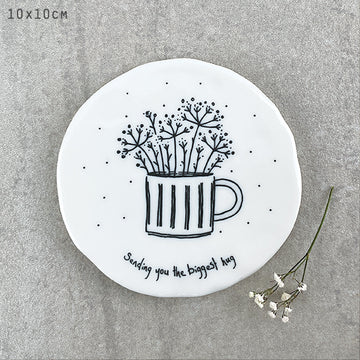 East of India Flowers in mug coaster - Sending hug - Daisy Park