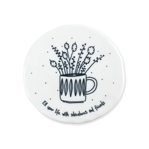 East of India Flowers in mug coaster - Fill your life - Daisy Park