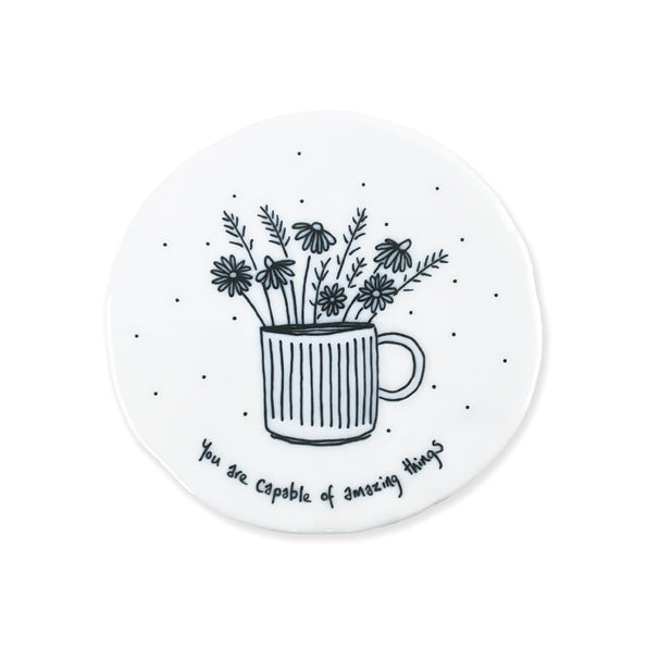 East of India Flowers in mug coaster - You are capable - Daisy Park