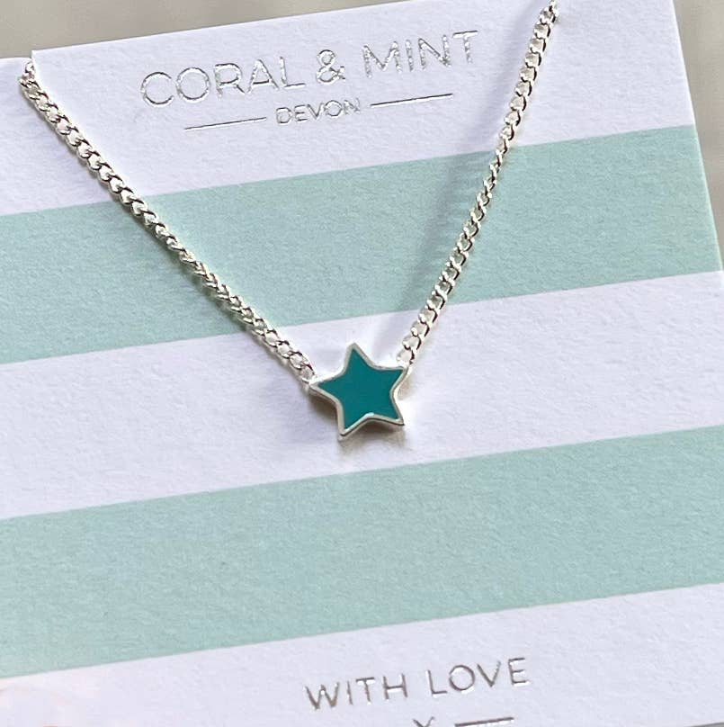 Star Necklace with Turquoise Enamel - Daisy Park
