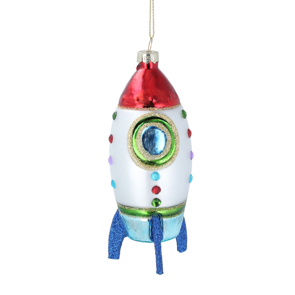 Glass rocket decoration - Daisy Park