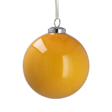 Glass bauble 10cm - Yellow Pearl - Daisy Park