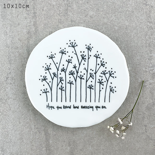 East of India Tall flowers coaster - Hope you know - Daisy Park