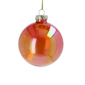 Orange lustre clear glass ball - Daisy Park