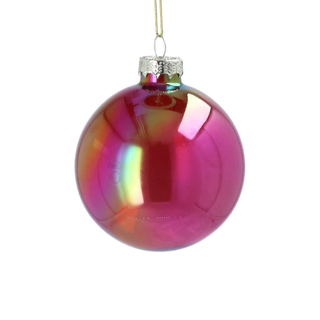 Cerise lustre clear glass ball - Daisy Park
